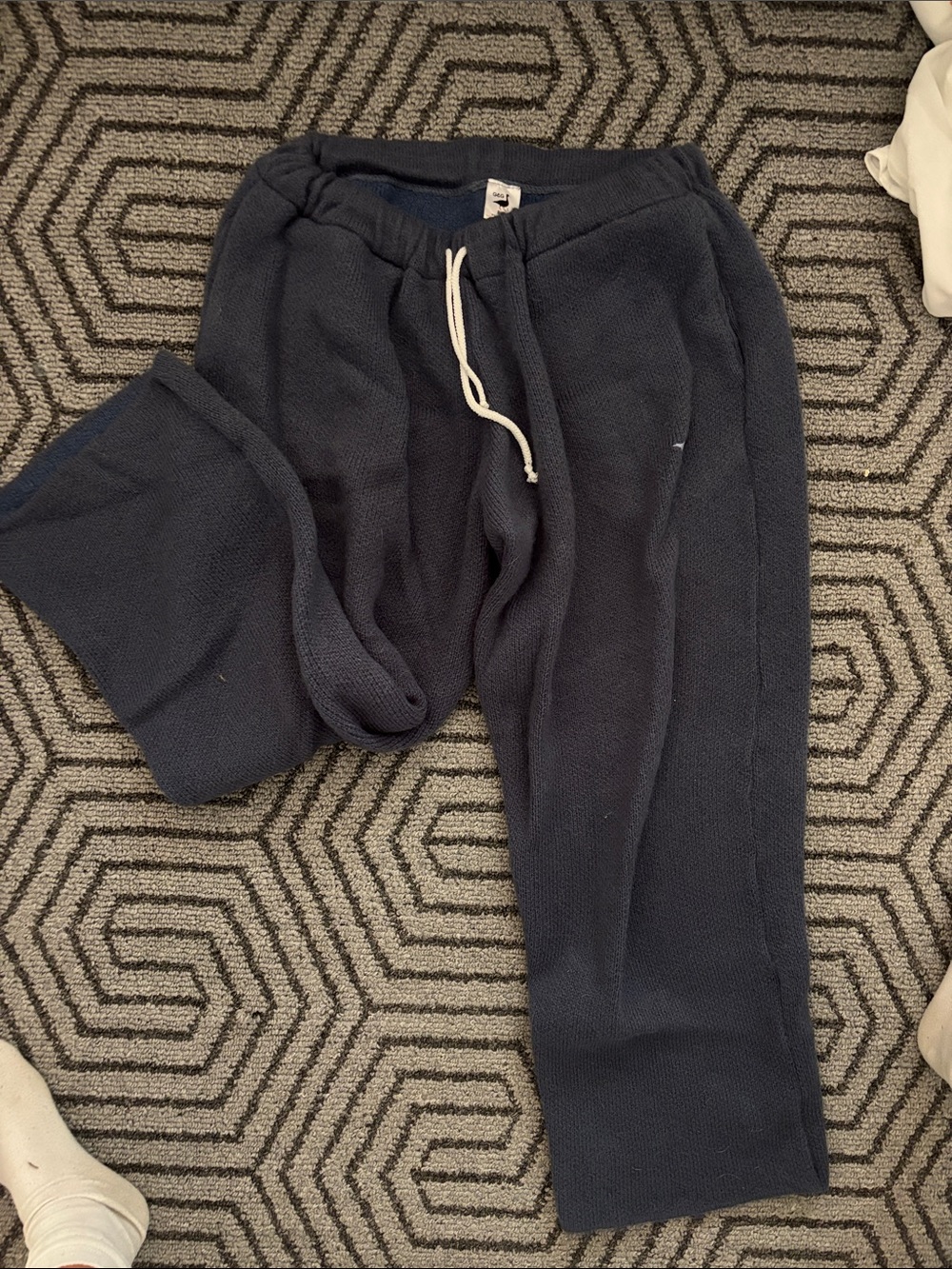 Men's Dark Navy Knit Drawstring Joggers